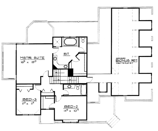 Architectural House Design - Victorian Floor Plan - Upper Floor Plan #308-258