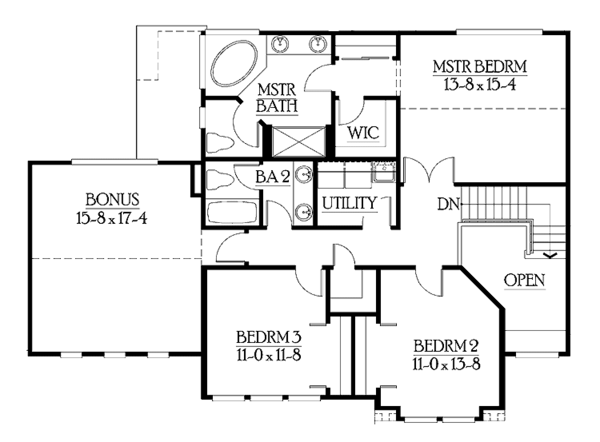 House Plan Design - Craftsman Floor Plan - Upper Floor Plan #132-300