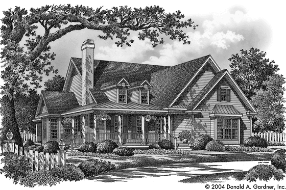 Exterior - Front Elevation 3 for Country House Plan #929-735 - 3 bed, 2 bath