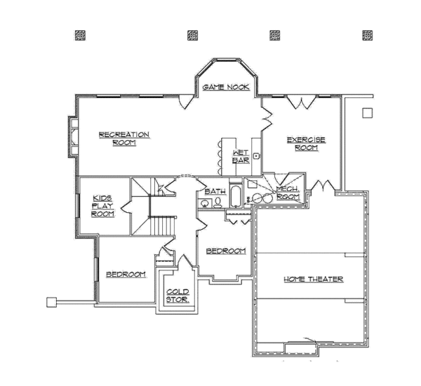 Dream House Plan - European Floor Plan - Lower Floor Plan #945-75