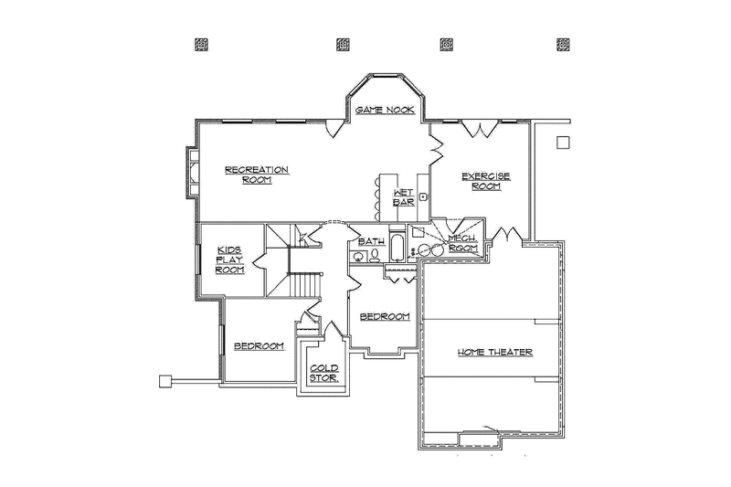 Home Plan - Floor Plan - Lower Floor for European House Plan #945-75 - 4 bed, 4.5 bath