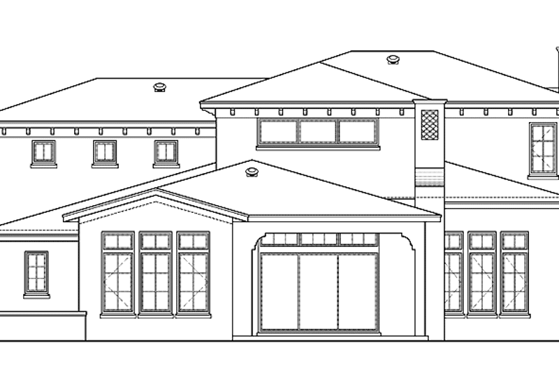 Home Plan - Exterior - Rear Elevation for Mediterranean House Plan #1019-3 - 4 bed, 4 bath