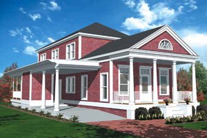 Classical Exterior - Front Elevation Plan #406-9644