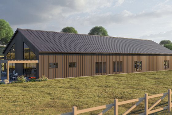 Exterior - Rear Elevation for Barndominium House Plan #455-324 - 3 bed, 3.5 bath