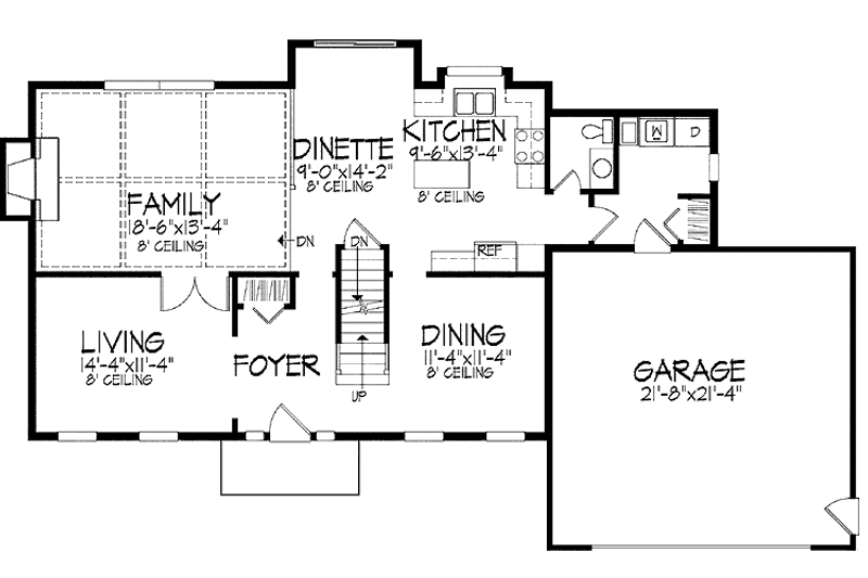 Dream House Plan - Floor Plan - Main Floor for Colonial House Plan #51-725 - 4 bed, 2.5 bath