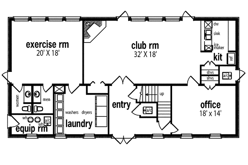 Home Plan - Floor Plan - Main Floor for Traditional House Plan #45-424 - 2 bed, 2 bath