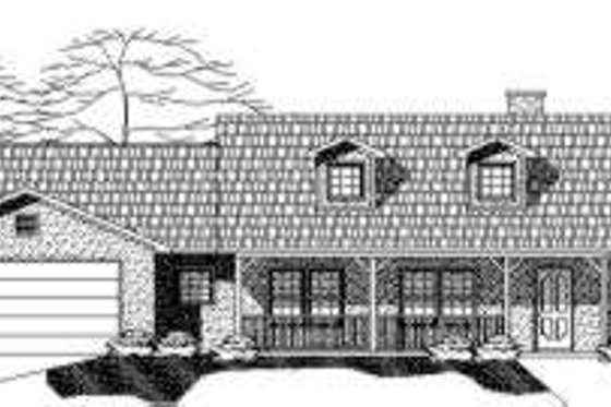 Exterior - Front Elevation for Country House Plan #24-219 - 3 bed, 2.5 bath