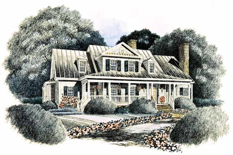 Architectural House Design - Exterior - Front Elevation 5 for Classical House Plan #429-85 - 4 bed, 3.5 bath