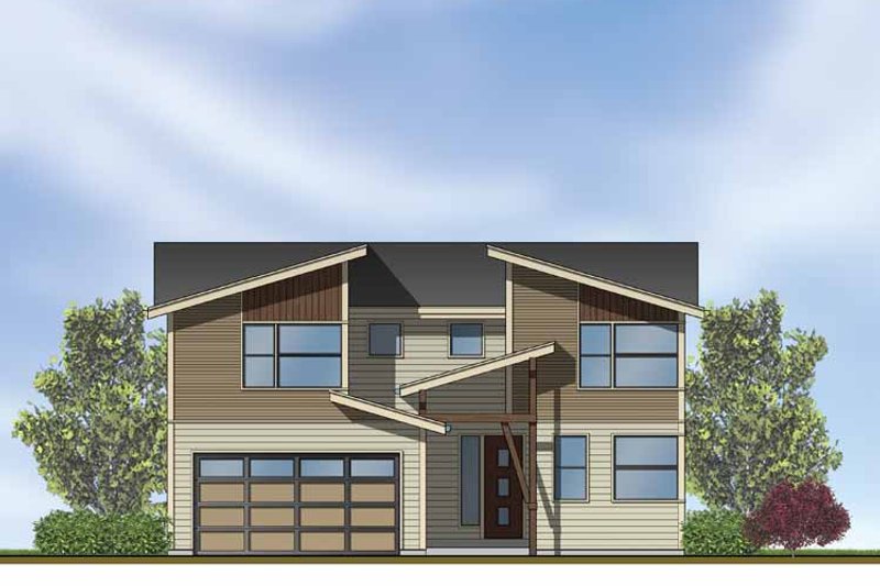 Home Plan - Exterior - Front Elevation 3 for Contemporary House Plan #569-11 - 3 bed, 2.5 bath