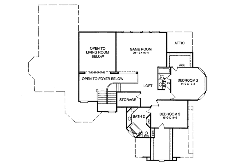 Home Plan - Floor Plan - Upper Floor for Country House Plan #952-126 - 3 bed, 2.5 bath