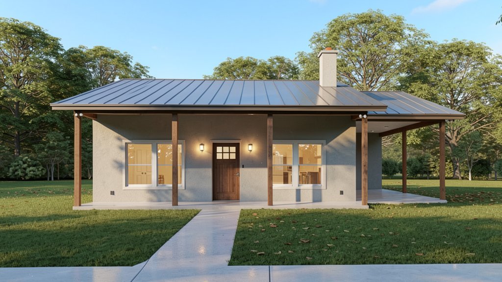 Exterior - Front Elevation 2 for Ranch House Plan #1127-16 - 2 bed, 2 bath