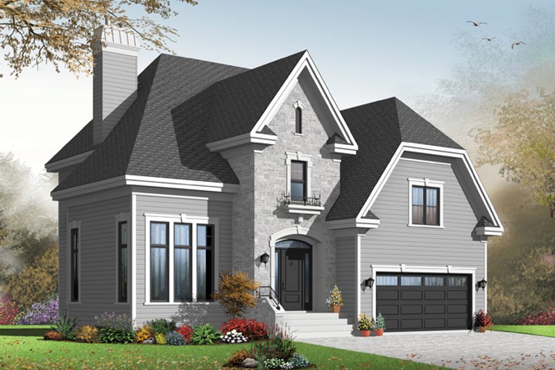 Home Plan - Exterior - Front Elevation 3 for European House Plan #23-2579 - 4 bed, 2.5 bath
