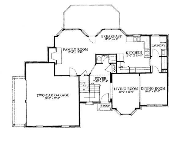 Dream House Plan - Colonial Floor Plan - Main Floor Plan #429-123