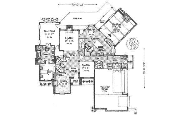 Floor Plan - Main Floor for European House Plan #310-511 - 4 bed, 4.5 bath