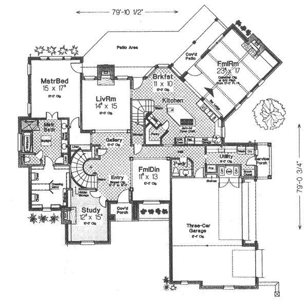 House Blueprint - European Floor Plan - Main Floor Plan #310-511