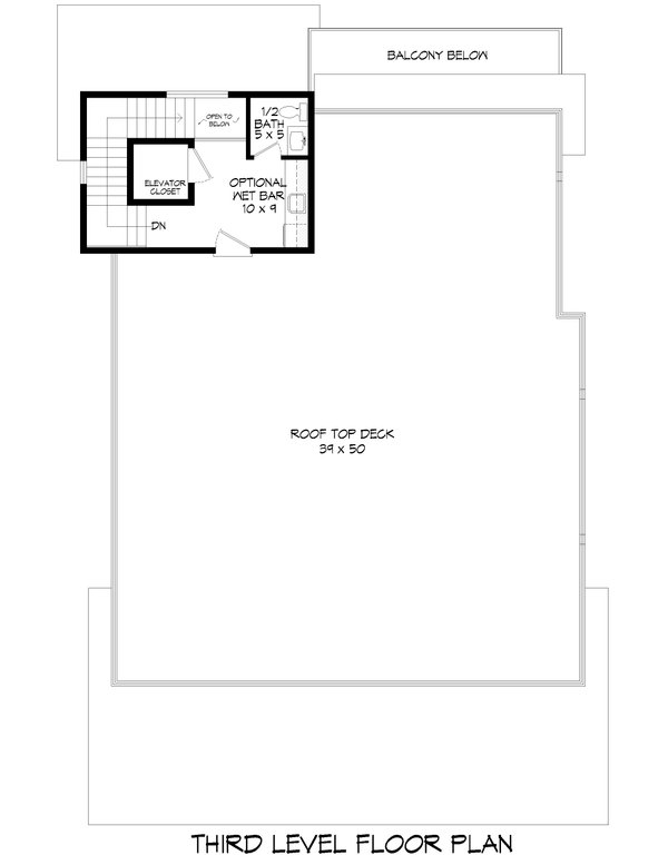House Blueprint - Contemporary Floor Plan - Upper Floor Plan #932-1401