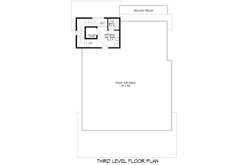 House Blueprint - Floor Plan - Upper Floor 1 for Contemporary House Plan #932-1401 - 4 bed, 5 bath