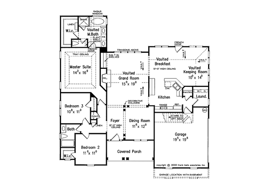 Floor Plan - Main Floor for Ranch House Plan #927-766 - 3 bed, 2 bath