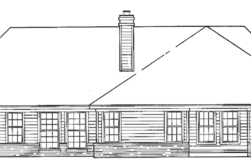 Architectural House Design - Exterior - Rear Elevation for Ranch House Plan #952-132 - 4 bed, 2.5 bath