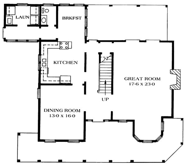 Architectural House Design - Victorian Floor Plan - Main Floor Plan #1014-28