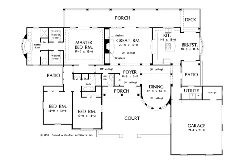 Architectural House Design - Floor Plan - Main Floor for Country House Plan #929-400 - 3 bed, 2.5 bath