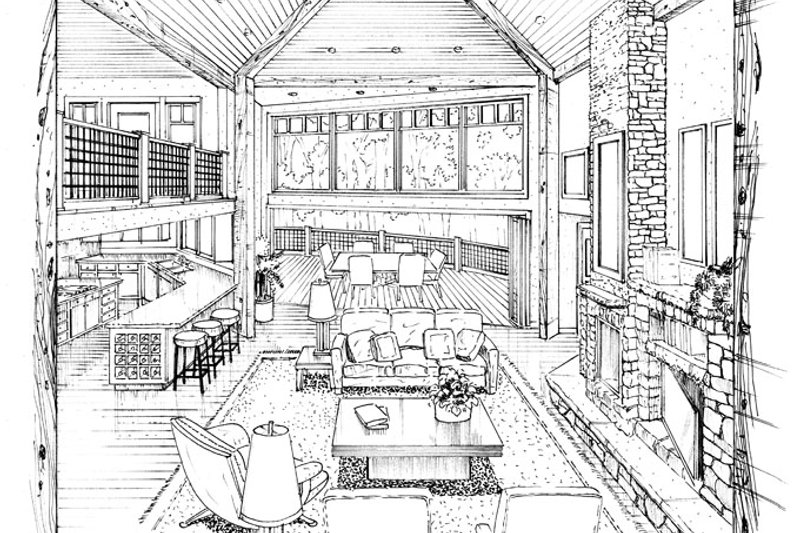 Architectural House Design - Craftsman Interior - Family Room Plan #942-11