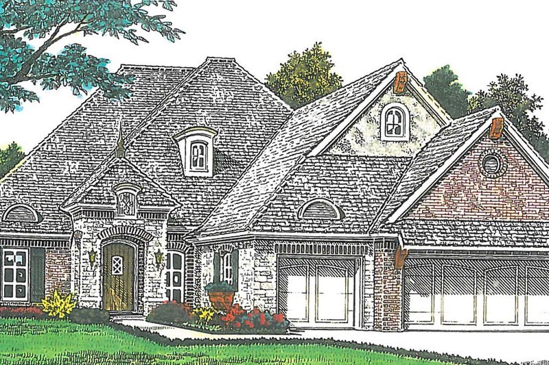 Home Plan - Exterior - Front Elevation 3 for European House Plan #310-1267 - 3 bed, 2.5 bath