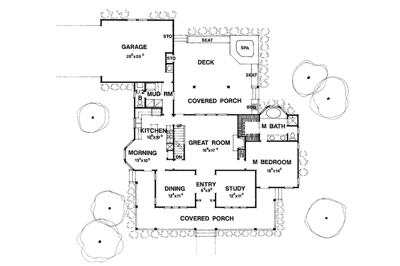 Home Plan - Floor Plan - Main Floor for Country House Plan #472-78 - 3 bed, 2.5 bath