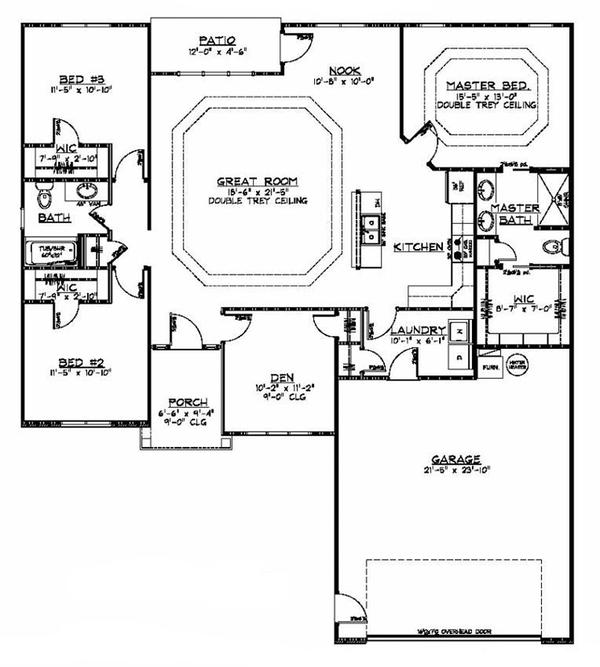House Plan Design - Ranch Floor Plan - Main Floor Plan #1064-5