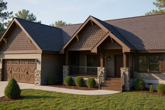 Exterior - Front Elevation for Craftsman House Plan #921-32 - 3 bed, 3.5 bath