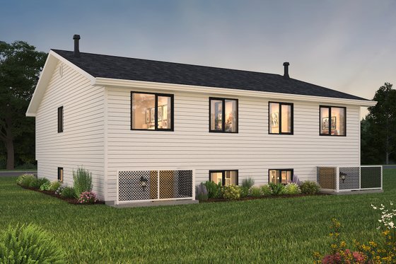 Exterior - Rear Elevation for Traditional House Plan #18-313 - 4 bed, 2 bath