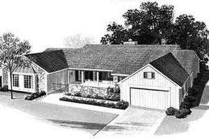 Ranch Exterior - Front Elevation Plan #72-208