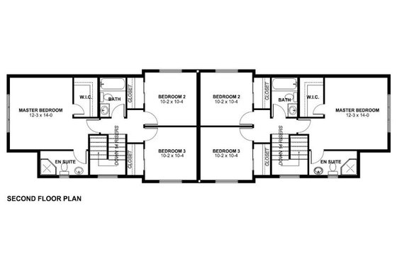Floor Plan - Upper Floor for Traditional House Plan #126-157 - 3 bed, 2.5 bath