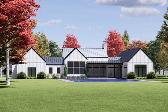 Exterior - Rear Elevation 1 for Modern House Plan #1096-95 - 3 bed, 2 bath