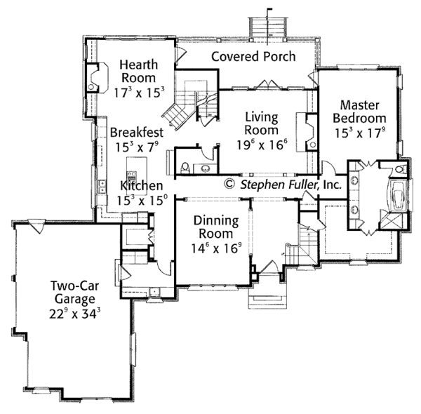 Dream House Plan - Country Floor Plan - Main Floor Plan #429-422