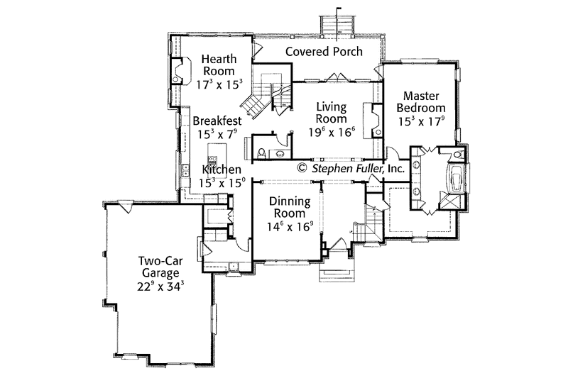 Home Plan - Floor Plan - Main Floor for Country House Plan #429-422 - 4 bed, 3.5 bath