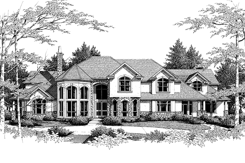 European Style House Plan - 4 Beds 4 Baths 5966 Sq/Ft Plan #48-770 ...