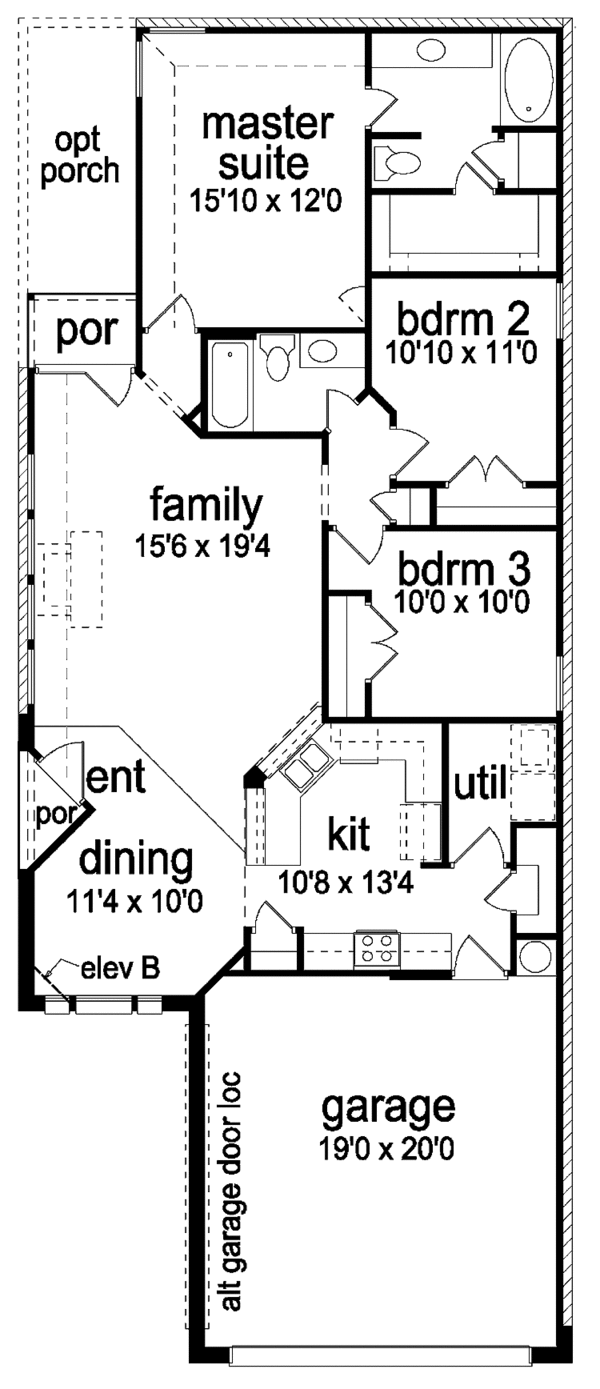 House Design - Traditional Floor Plan - Main Floor Plan #84-672