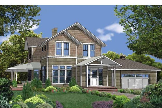 Exterior - Front Elevation 3 for Contemporary House Plan #1042-6 - 3 bed, 2.5 bath
