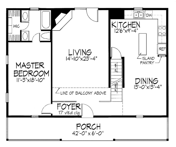 Architectural House Design - Country Floor Plan - Main Floor Plan #320-843
