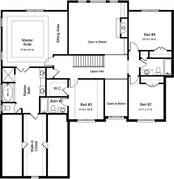 Dream House Plan - Country Floor Plan - Upper Floor Plan #994-28