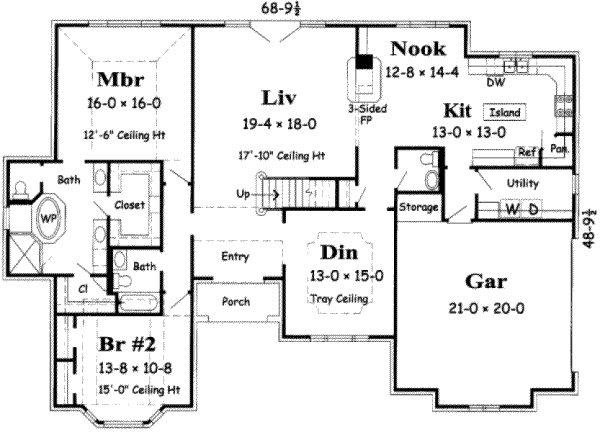European Floor Plan - Main Floor Plan #329-105