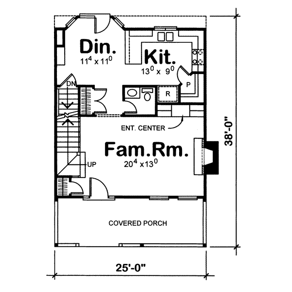 Architectural House Design - Craftsman Floor Plan - Main Floor Plan #20-427