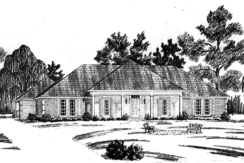 Home Plan - Classical Exterior - Front Elevation Plan #36-576