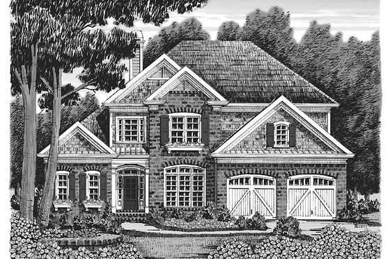 Exterior - Front Elevation 3 for Country House Plan #927-918 - 5 bed, 4 bath