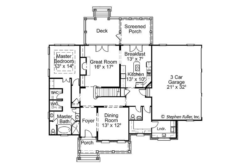 Home Plan - Floor Plan - Main Floor for Colonial House Plan #429-402 - 3 bed, 3.5 bath