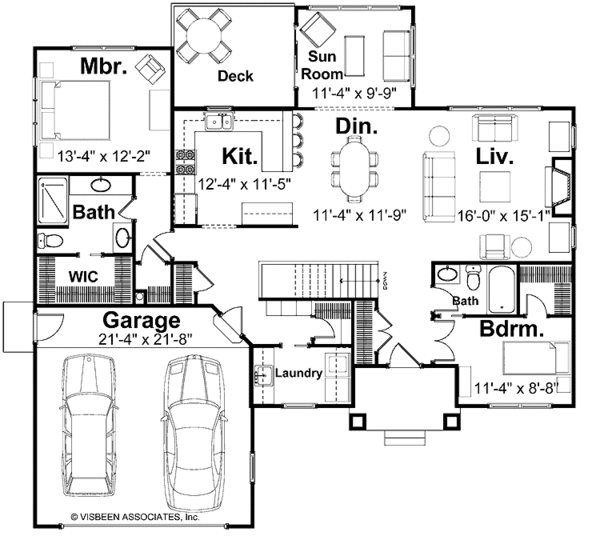 Craftsman Floor Plan - Main Floor Plan #928-120
