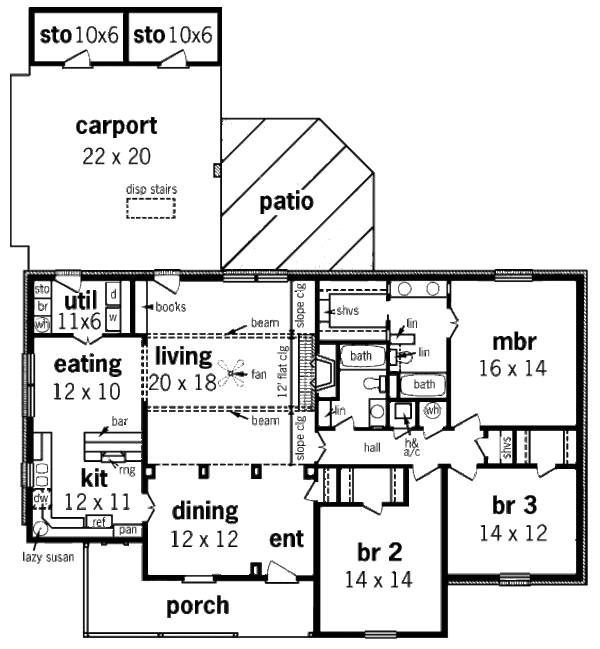 Architectural House Design - Country Floor Plan - Main Floor Plan #45-327