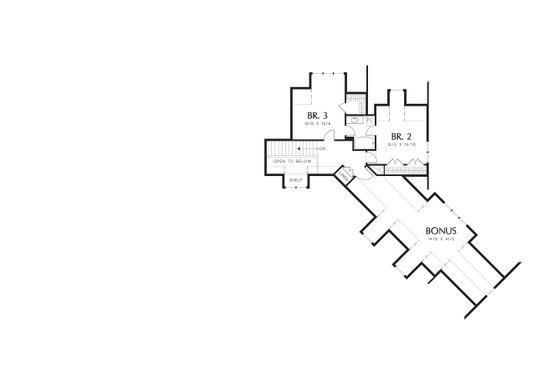Upper Floor Plan - 2900 square foot Craftsman Home