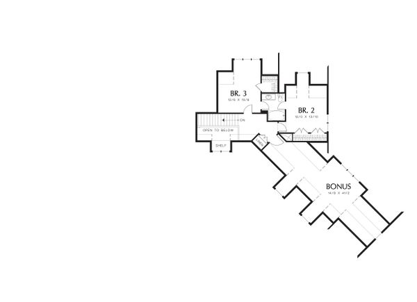 House Blueprint - Upper Floor Plan - 2900 square foot Craftsman Home
